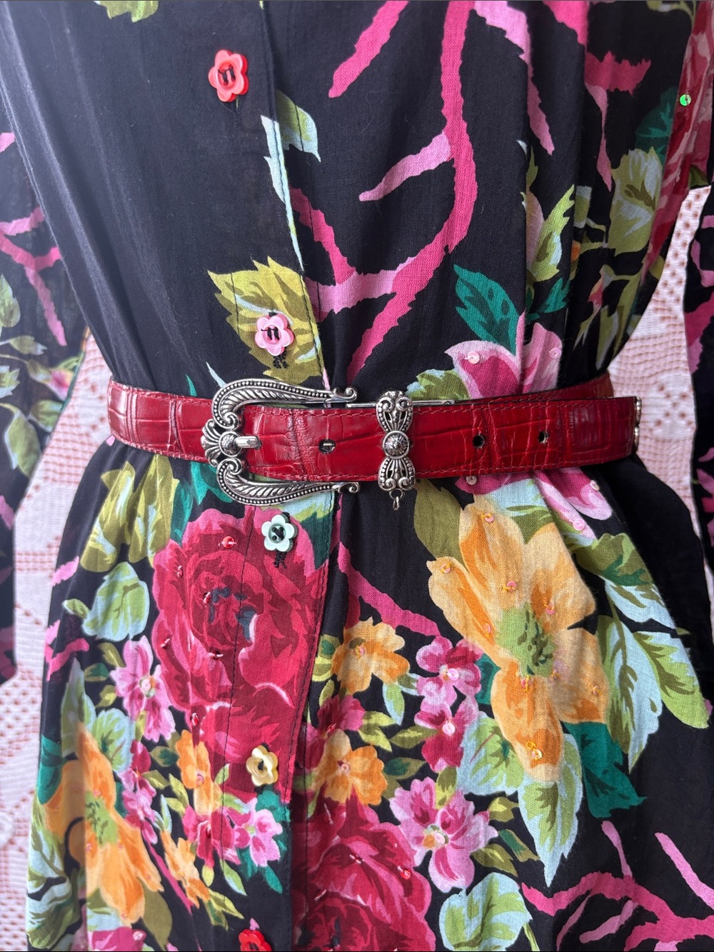 Brighton Red Leather Belt